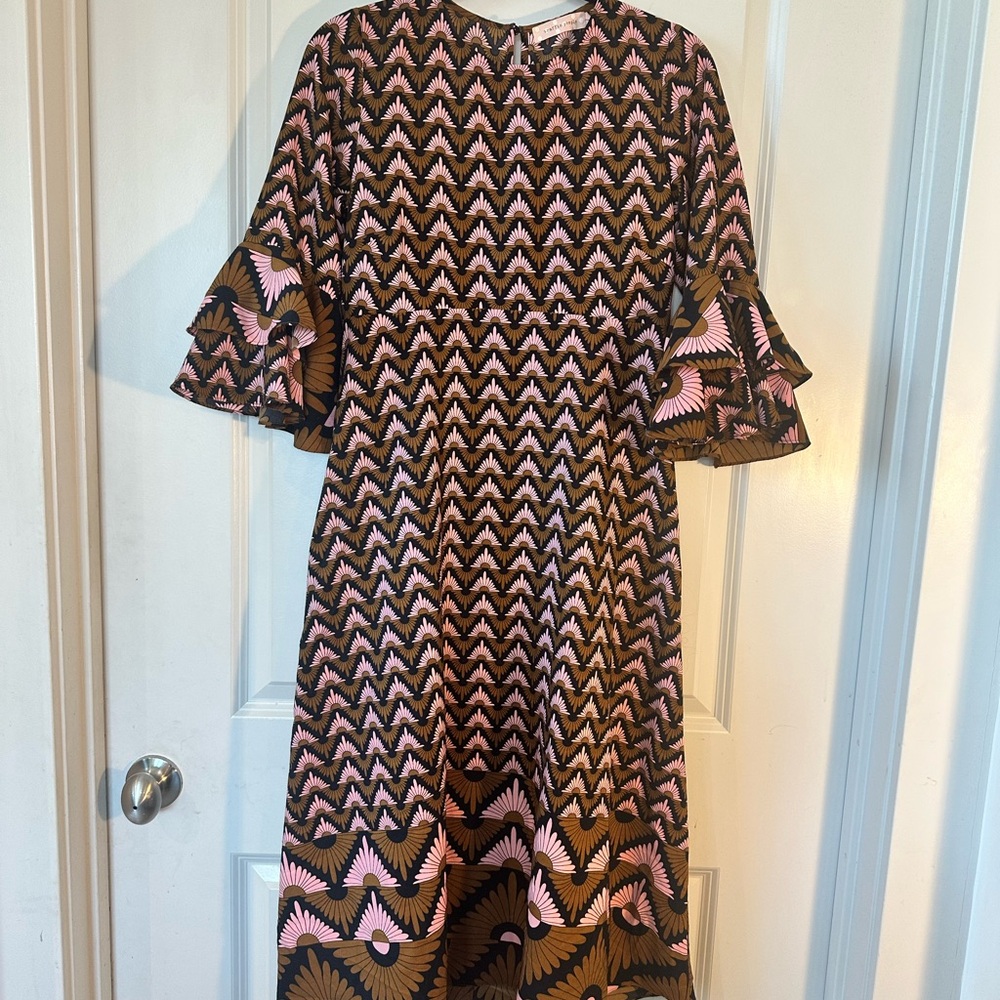 Traffic People Pink and Brown Patterned Maxi Dress - Picture 8 of 9